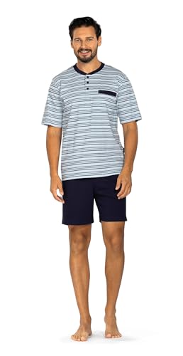 Comte Herren kurzer Schlafanzug Shorty Knopfleiste 251816 Farbe: Blau Gr. 64 von Comte