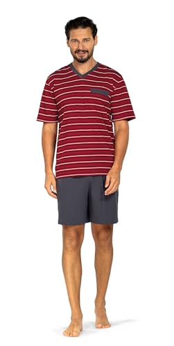 Comte Herren kurzer Schlafanzug Shorty V-Ausschnitt 251815 Farbe: Rot Gr. 60 von Comte