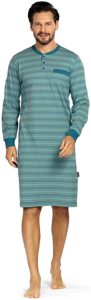 Comte Nachthemd Gentle Frost (Packung, 1-tlg., 1-teilig) Herren Schlafanzug Schlafshirt Langarm Baumwolle Bündchen große Größen von Comte