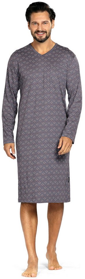 Comte Nachthemd Gentle Frost (Packung, 1-tlg., 1-teilig) Herren Schlafanzug Schlafshirt Langarm Baumwolle-Modal große Größen von Comte