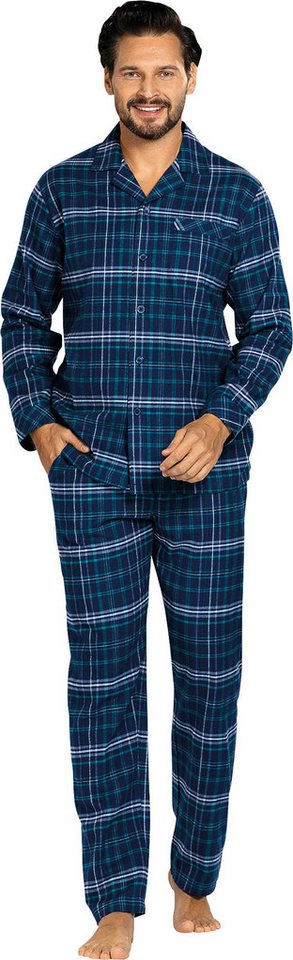 Comte Pyjama Herren-Schlafanzug Flanell Karo von Comte