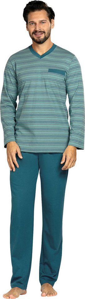 Comte Pyjama Herren-Schlafanzug Single-Jersey Streifen von Comte