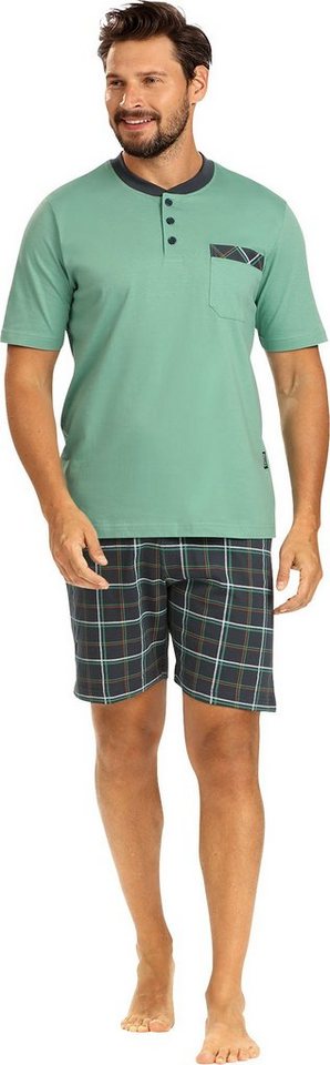 Comte Pyjama Herren-Shorty Single-Jersey Karo von Comte