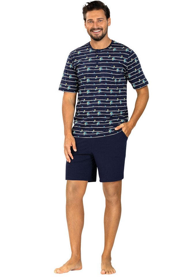 Comte Pyjama Herren-Shorty Single-Jersey Streifen von Comte