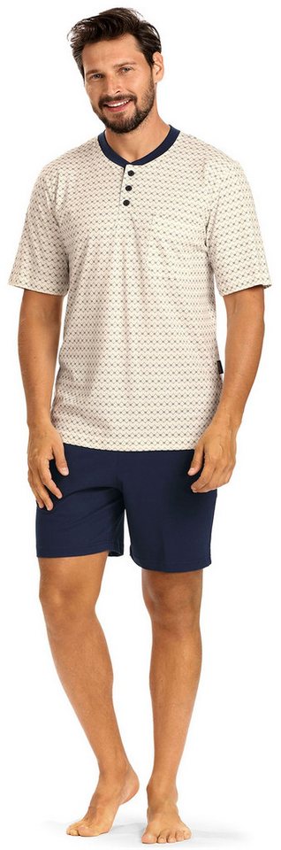 Comte Schlafanzug (Set, 2 tlg., 2-teilig) Herren Pyjama Kurzarm Baumwolle Shorty Muster von Comte
