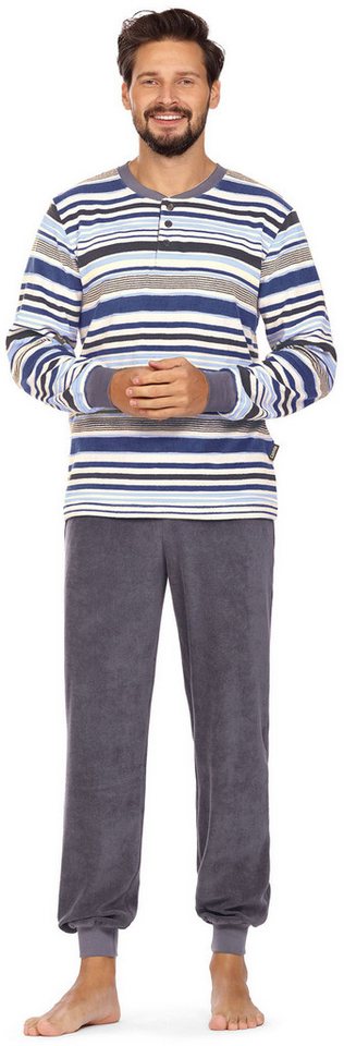 Comte Schlafanzug (Set, 2 tlg., 2-teilig) Herren Schlafanzug lang Pyjama Langarm Frottee von Comte