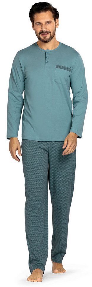 Comte Schlafanzug Herren Pyjama lang (2 tlg) Baumwolle von Comte