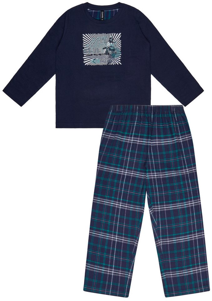 Comte Schlafanzug Iceberg Buddies (Set, 2 tlg., 2-teilig) Jungen Pyjama lang Langarm Baumwolle Webflanell-Hose Winter von Comte
