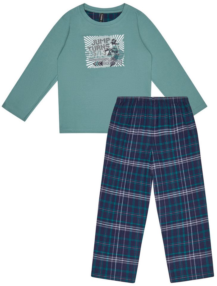 Comte Schlafanzug Iceberg Buddies (Set, 2 tlg., 2-teilig) Jungen Pyjama lang Langarm Baumwolle Webflanell-Hose Winter von Comte