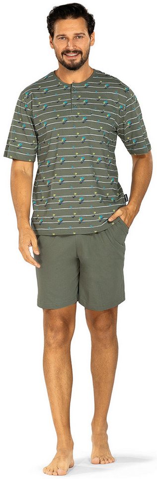Comte Shorty Lunar Lounge (Set, 2 tlg., 2-teilig) Herren Pyjama kurz Shorty Kurzarm Baumwolle auch große Größen von Comte