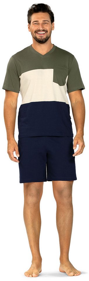 Comte Shorty Lunar Lounge (Set, 2 tlg., 2-teilig) Herren Pyjama kurz Shorty Kurzarm Baumwolle auch große Größen von Comte