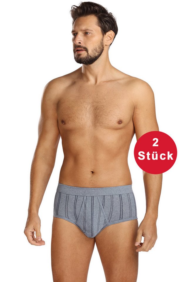 Comte Slip (Set, 2-St., 2er-Pack) Herren Slips Sportslips 2er-Pack mit Eingriff Feinripp Muster von Comte