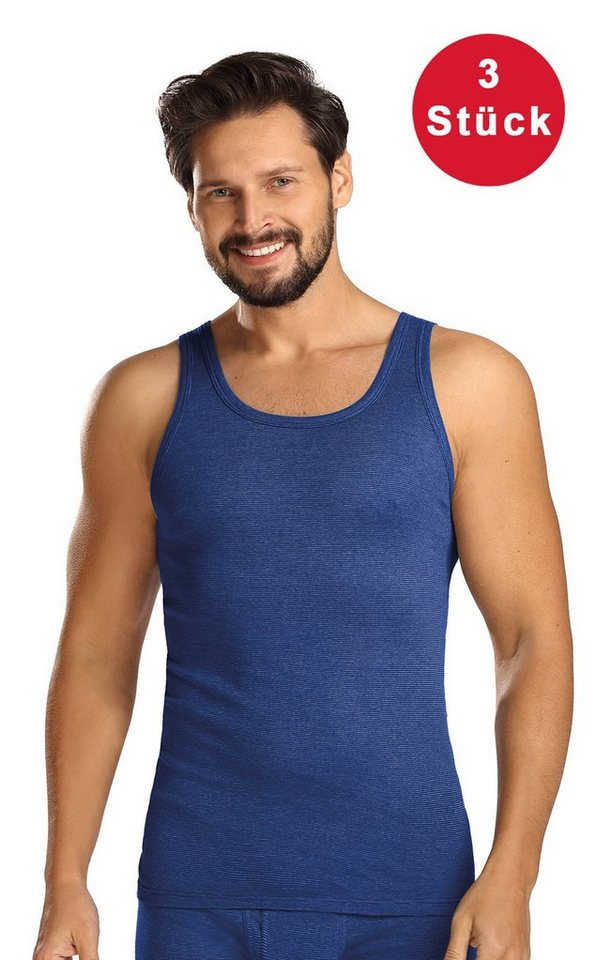 Comte Unterhemd (Set, 3-St) Herren 3er Pack Unterhemd Shirt ärmellos Tank Top Achselhemd Ringel von Comte