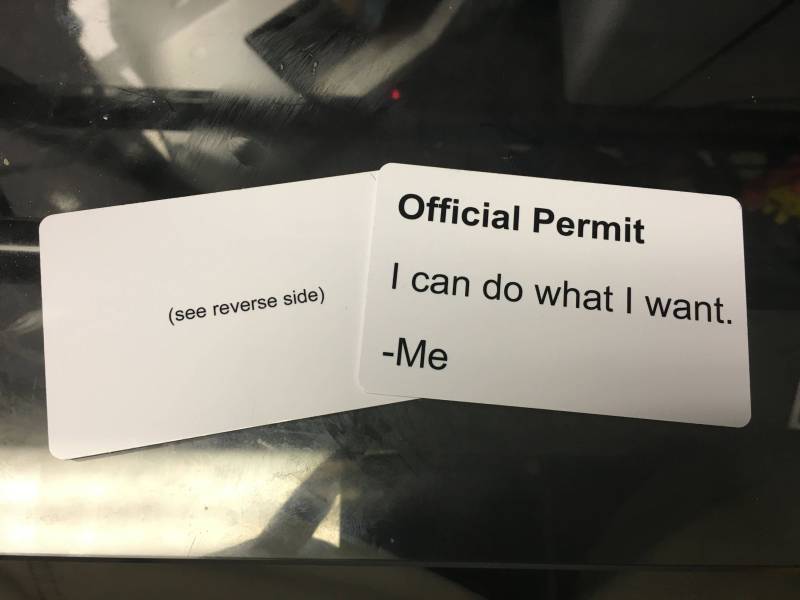 Ron Swanson Parks & Recreation Permit - Ich Kann Machen, Was Ich Will. Pvc-Kunststoffkarte Ron Swanson Parks & Recreation Permit - Ich Kann Machen, Was Ich Will. Pvc-Kunststoffkarte von ComterFabrications