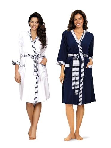 Comtessa Damen Morgenmantel Bademantel Frottee Bindegürtel Indigo Größe 38 S von Comtessa