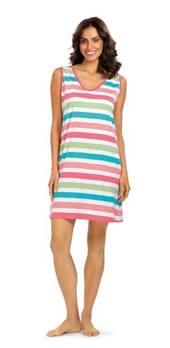 Comtessa Damen Nachtemd 251207 ohne Arm Streifen Pink 100% Baumwolle Gr. 44 L von Comtessa