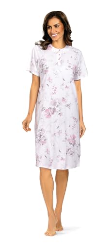 Comtessa Damen Nachthemd 251251 Kurzarm Knopfleiste Farbe: Rose 100% Baumwolle Gr. 50 XL von Comtessa