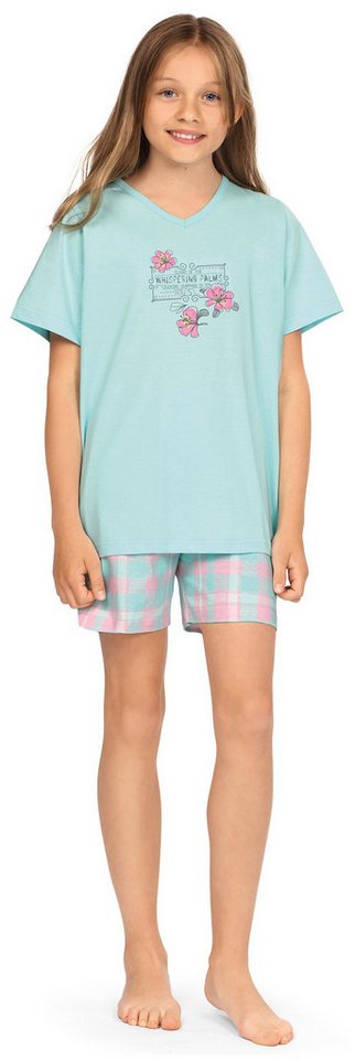 comtessa Schlafanzug Comte Kids (Set, 2 tlg., Set) Mädchen Schlafanzug Pyjama Shorty Kurzarm Pastell Baumwolle von comtessa