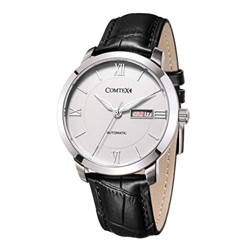 Comtex Herren Armbanduhr Analog Automatik mit Schwarz Leder Armband S6361 von Comtex