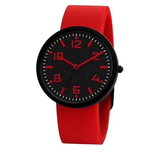 Comtex Uhr Rot Silikon Damenuhr Simulierter Quarz Digital Band Wasserdichte Sportuhr für Mädchen, Jugendliche und Kinder von Comtex