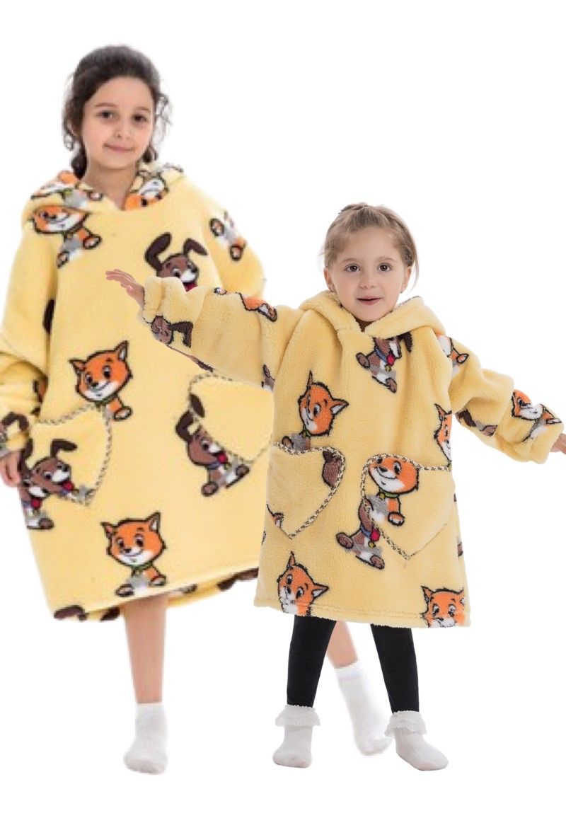 Cats & Dogs deken kind met capuchon - fleece poncho-128 t/m 152 (ca.7-10 jaar) von Comvie