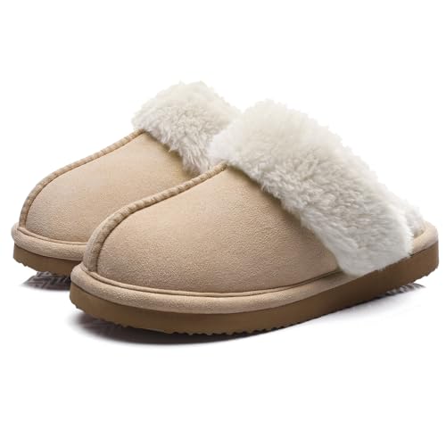 Comwarm Damen Hausschuhe Warme Memory Foam Slide Slipper für Frauen Schuhe Bequem Rutschfest Geschenk Pantoffeln Haus Schlafzimmer von Comwarm