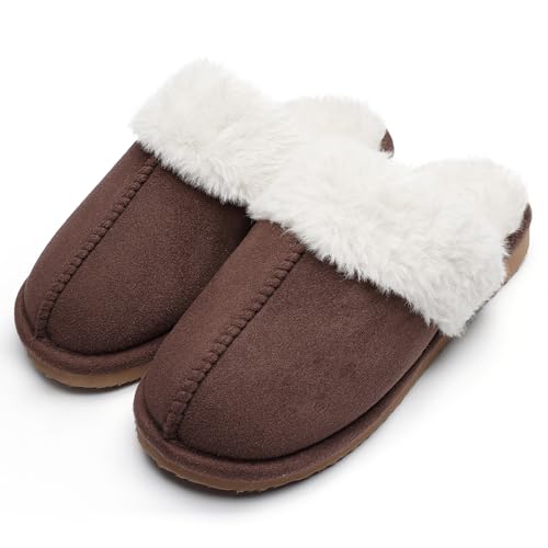 Comwarm Damen Hausschuhe Warme Memory Foam Slide Slipper für Frauen Schuhe Bequem Rutschfest Geschenk Pantoffeln Haus Schlafzimmer von Comwarm