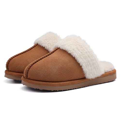 Comwarm Damen Hausschuhe Warme Memory Foam Slide Slipper für Frauen Schuhe Bequem Rutschfest Geschenk Pantoffeln Haus Schlafzimmer von Comwarm