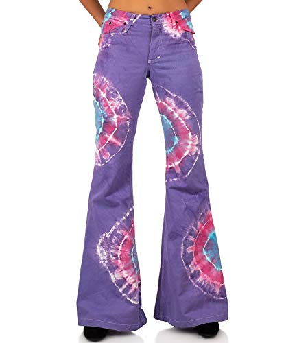 Comycom 70er Boho Batik Schlaghose Rainbow Lila Bunt 32/32 Comycom 70er Boho Batik Schlaghose Rainbow Lila Bunt 32/32 von Comycom