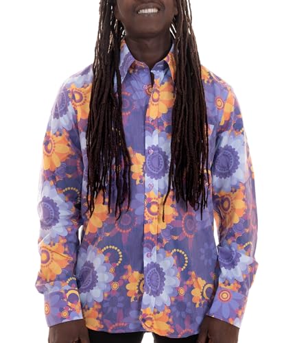 Comycom 70er Flower Power Blumen Hemd lila bunt XL Comycom 70er Flower Power Blumen Hemd lila bunt XL von Comycom