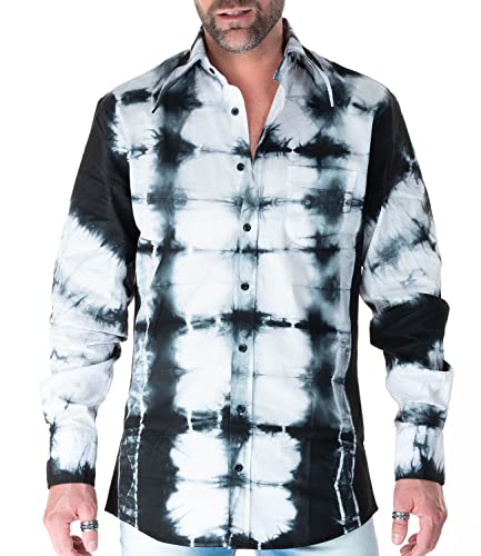 Comycom 70er Jahre Stil Batik Hemd Schwarz-Weiß Design L Comycom 70er Jahre Stil Batik Hemd Schwarz-Weiß Design L von Comycom