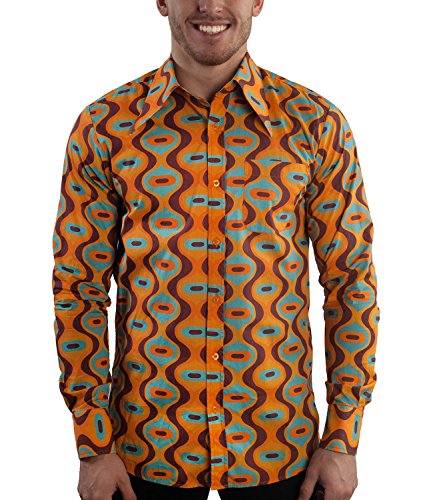 Comycom 70er Retro Muster Party Hemd Drops türkis XXL Comycom 70er Retro Muster Party Hemd Drops türkis XXL von Comycom