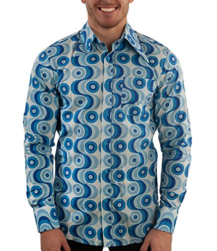Comycom 70ger Jahre Muster Hemd Waves blau XXL Comycom 70ger Jahre Muster Hemd Waves blau XXL von Comycom