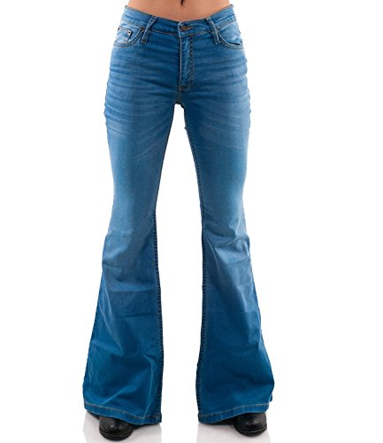 Comycom Blaue Stretch Jeans Schlaghose Star SkyBlue Slimfit 42/34 von Comycom