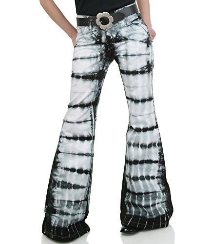 Comycom Bohemian Hippie Batik Schlaghose schwarz weiß 36/32 von Comycom