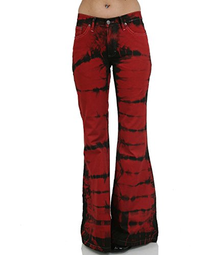 Comycom Boho Hippie Look Batik Schlaghose schwarz rot 36/36 von Comycom