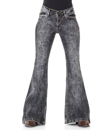 Comycom Boho Stretch Jeansschlaghose schwarz verwaschen 32/34 von Comycom