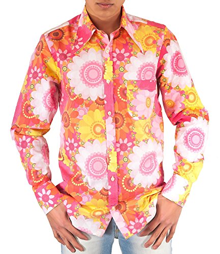 Comycom Buntes 70er Jahre Blumen Flower Power Hemd pink L Comycom Buntes 70er Jahre Blumen Flower Power Hemd pink L von Comycom