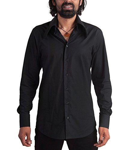 Comycom Dackelohrkragen 70er Hemd schwarz 4XL Comycom Dackelohrkragen 70er Hemd schwarz 4XL von Comycom
