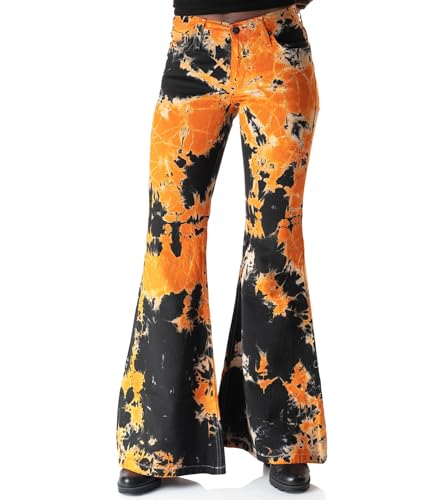 Comycom Damen Batik Schlaghose orange schwarz W32/L30 von Comycom