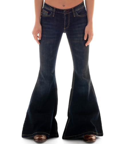 Comycom Damen Jeans Mega Schlaghose Star Roots W34/L32 von Comycom