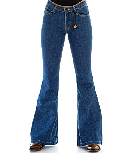 Comycom Damen Jeans Schlaghose Star Easy Blau von Comycom