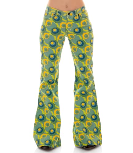 Comycom Damen Schlaghose Star DOTS Grün W31/L32 von Comycom