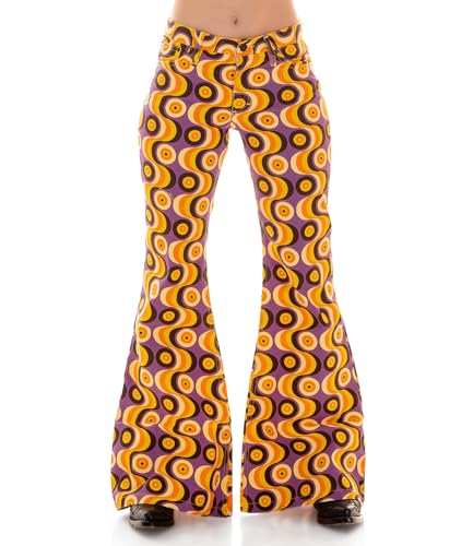 Comycom Damen Schlaghose Star Waves violett gelb W31/L32 von Comycom