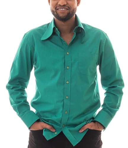 Comycom Herren 70er Langarm Hemd mit Dackelohrkragen grün XL Comycom Herren 70er Langarm Hemd mit Dackelohrkragen grün XL von Comycom