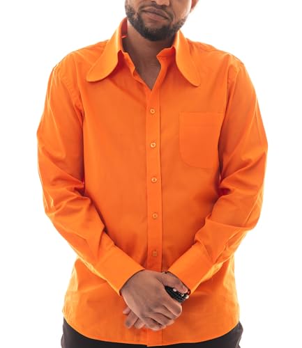 Comycom Herren 70er Langarm Hemd mit Dackelohrkragen orange S Comycom Herren 70er Langarm Hemd mit Dackelohrkragen orange S von Comycom