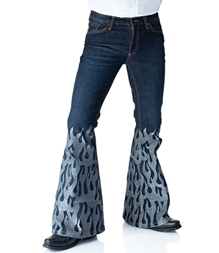 Comycom Herren Jeans Schlaghose Star »Flames« mit Flammenstick W33/L34 von Comycom