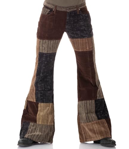 Comycom Herren Patchwork Cord Schlaghose Braun 70er Retro 40/32 Comycom Herren Patchwork Cord Schlaghose Braun 70er Retro 40/32 von Comycom