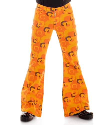 Comycom Herren Schlaghose Star TV gelb orange W34/L36 von Comycom