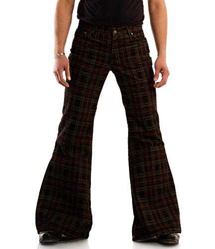 Comycom Karo Cord Schlaghose Herren (W34/L34) von Comycom